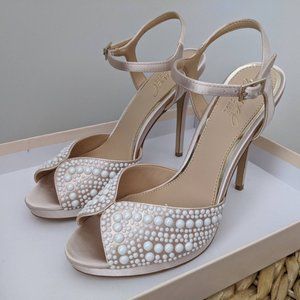 Badgley Mischka Shane Crystal Embellished Peep Toe